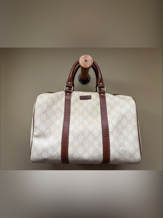 Gucci Other - Gucci Beige & Brown Monogram Canvas Duffel
